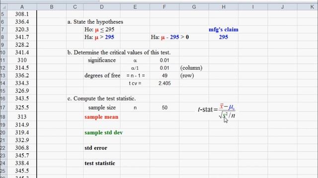 Upper-tailed hypothesis test of a population mean (sigma unknown) смотреть онлайн