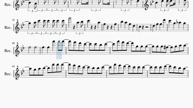 Recorder Sheet Music: How to play Hyadain no Kakakata Kataomoi C (Nichijou) by Hyadain смотреть онлайн