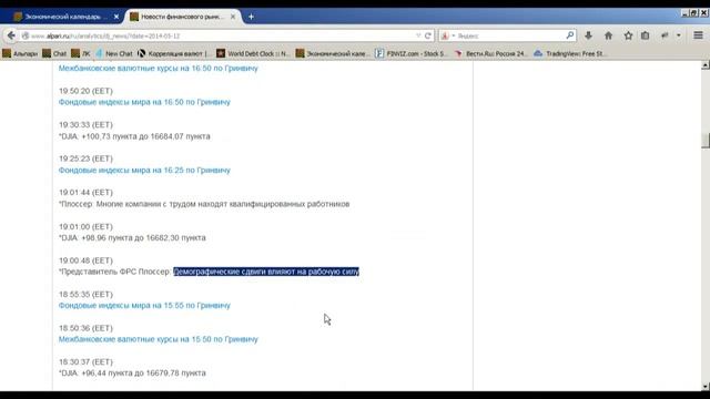 Внутридневной фундаментальный анализ 13.05.2014 смотреть онлайн