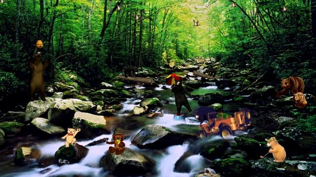 Видеофоны!!! Волшебный фон 13! Медведи Топтыгины у ручья!!! Videophones!!! Footage!!! смотреть онлайн