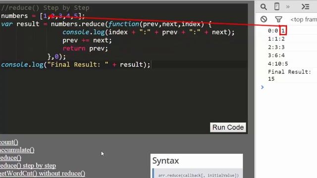 JavaScript Array's reduce() Method смотреть онлайн