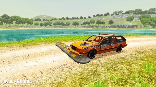 Автомобили, грузовики против огромных лежачих полицейских #7 - BeamNG смотреть онлайн