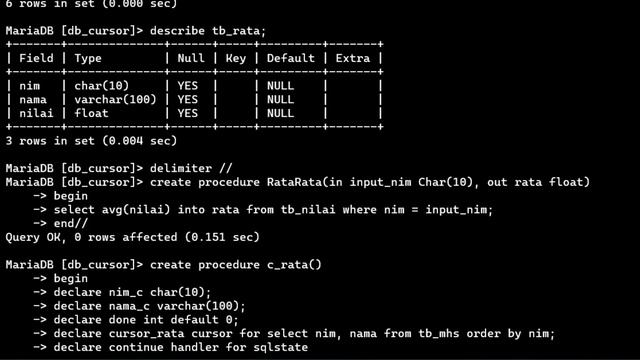 CURSOR DALAM MySQL смотреть онлайн