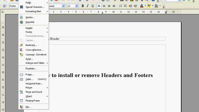 Open Office How To Insert or Remove Headers and Footers смотреть онлайн