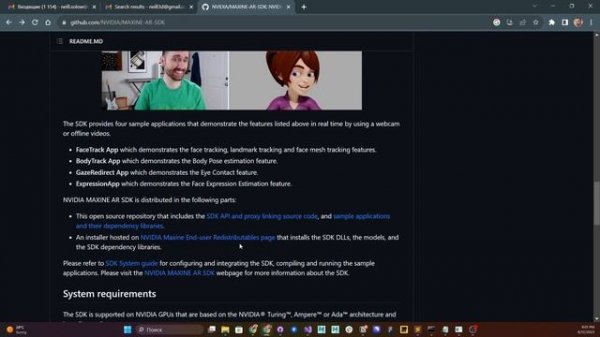 nVidia AR SDK Face Expression solver