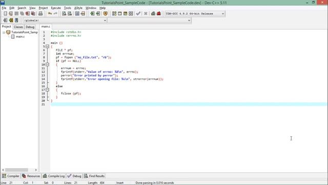 C - Error Handling смотреть онлайн