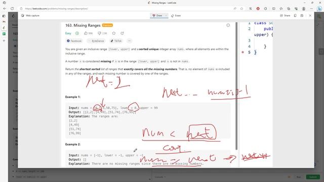 LeetCode 163 | Missing Ranges | Array | Debug | Java смотреть онлайн