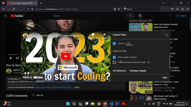 How To Embed Any YouTube Video Into A Website (Tutorial) | Web Development Tutorials #1 смотреть онлайн