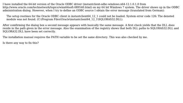 DevOps & SysAdmins: Cannot create Oracle ODBC source on 64bit Windows 7 смотреть онлайн