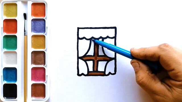 Раскраска для детей ОКНО / Мультик - Раскраска / Учим цвета смотреть онлайн