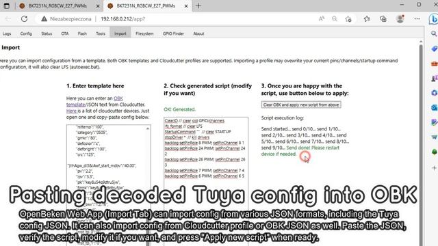 How to automatically configure GPIO of OpenBeken device? Tuya Config template extraction, BK7231 смотреть онлайн