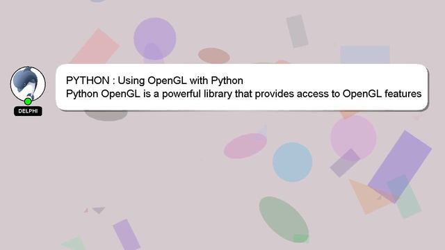 PYTHON : Using OpenGL with Python смотреть онлайн