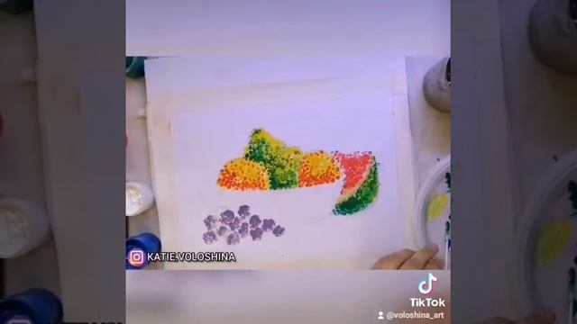 Рисуем с детьми ватными палочками. Натюрморт. Пуантилизм смотреть онлайн