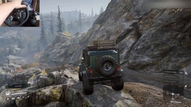 Штурмуем горы на УАЗ Khan 39 Marshall - SnowRunner - Logitech G920 Driving Force смотреть онлайн