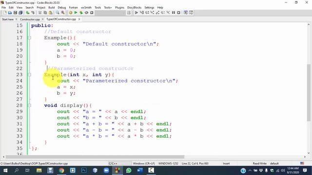 Types of Constructor in C++ | Default vs. Parameterized Constructor смотреть онлайн