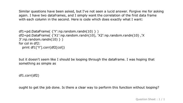 Pandas : Correlation between two dataframes смотреть онлайн