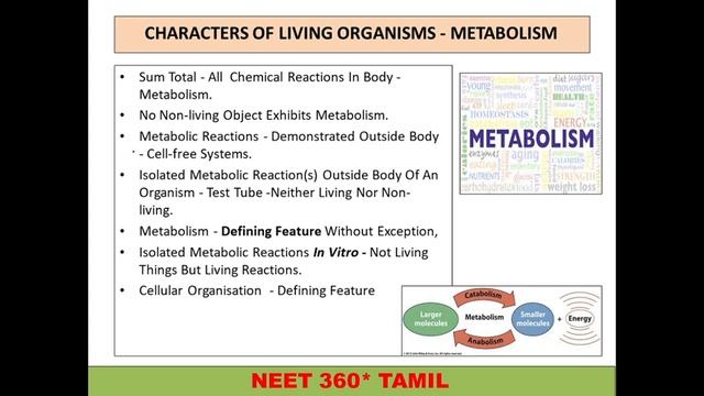 METABOLISM | CHARACTERS OF LIVING ORGANISMS | MODULE 5 | NEET BIOLOGY | CHAP 1 | THE LIVING WORLD смотреть онлайн