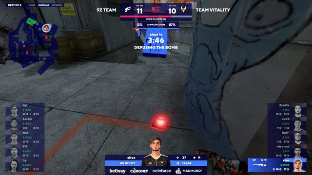 SHOX - 1VS3 CLUTCH (CT - BOMB PLANTED AFTER 2 CLUTCH KILLS) / BLASTPremier смотреть онлайн