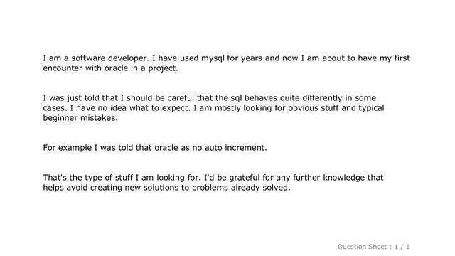 MySQL : What are the major differences between the mysql and oracle sql dialects? смотреть онлайн