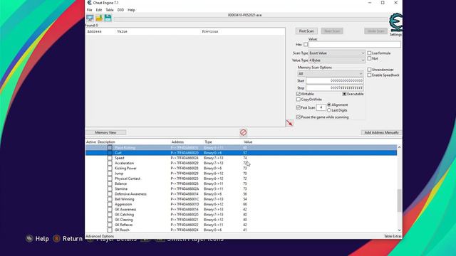 PES 2021 BAL Cheat Engine