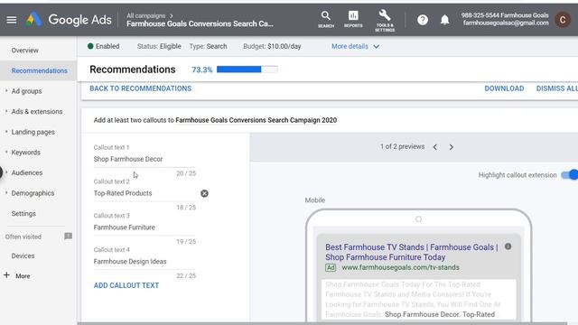 Google Ads Optimization Score and Recommendations смотреть онлайн