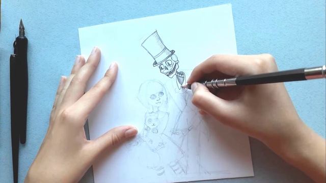 Тушь Winsor Newton и Френ Боу.