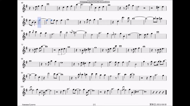 "Autumn Leaves" sheet music by EWI-USB Kenny G-VST playing смотреть онлайн