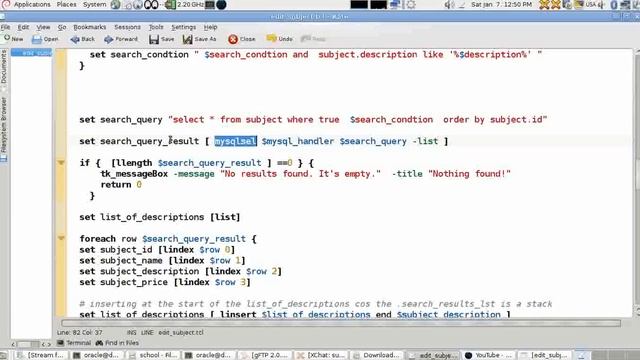 Tcl/Tk/MySQL Example:School Registration:Lesson6:Edit Subjects. (English Version) смотреть онлайн