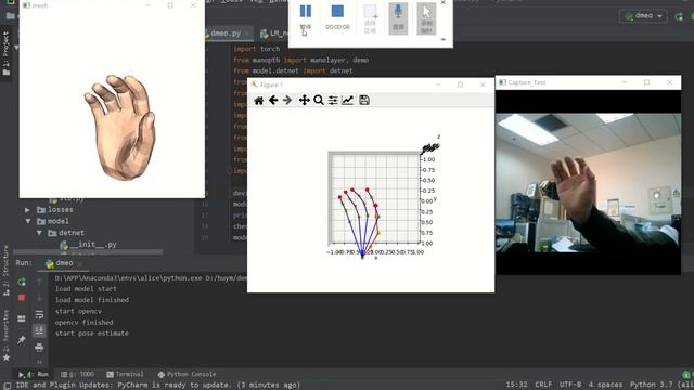 Real-time Hand Tracking and Reconstruction (Minimal Hand PyTorch) смотреть онлайн