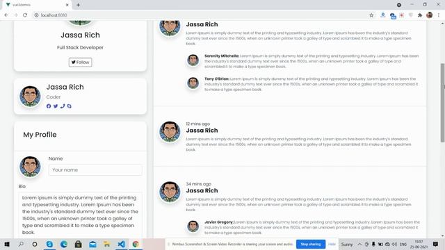 Vue 3 Bootstrap 5 Responsive User Profile Page смотреть онлайн