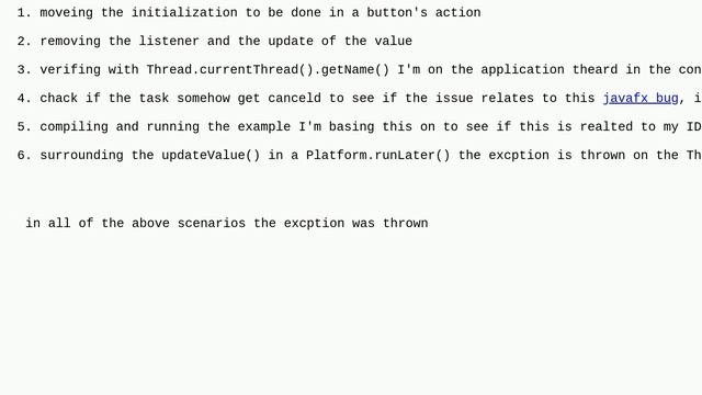 "java.lang.IllegalStateException: Task must only be used from the FX Application Thread" despite .. смотреть онлайн