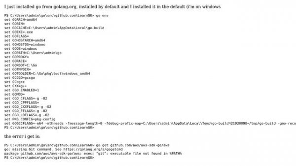 exec: "git": executable file not found in %PATH%"