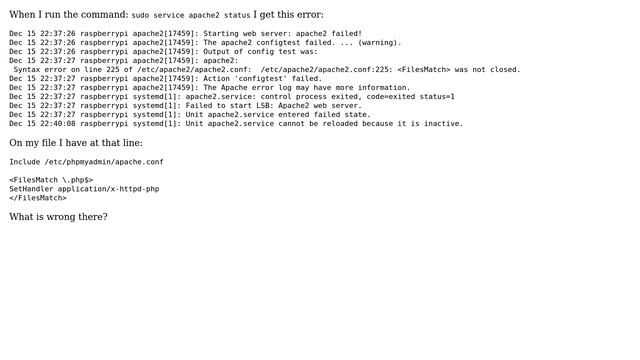 Ubuntu: Error running apache2 смотреть онлайн