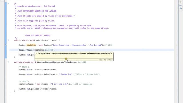 Java Objects Pass By Value Demo смотреть онлайн