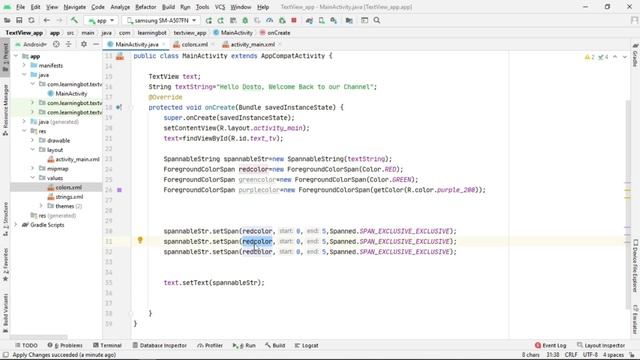 How to Change Text Style/Color of a Substring in android Studio смотреть онлайн