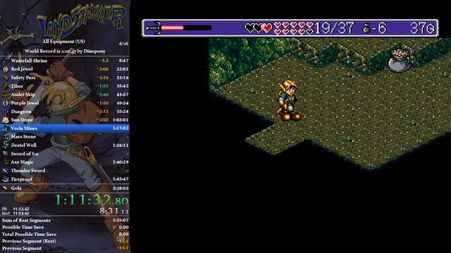 Landstalker: The Treasures of King Nole - All Equipment (US) in 2:20:01 WR смотреть онлайн