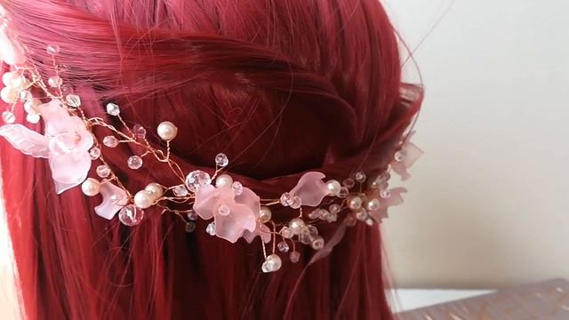 Handmade designer diadem in pink - Magnolia Rose Gold by Rosie смотреть онлайн