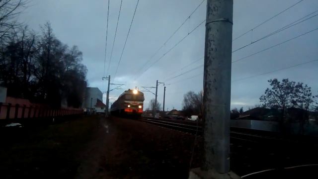 Тепловоз ТЭП60-0593 с поездом №614 Солигорск - Могилёв смотреть онлайн