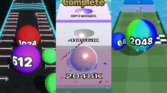 Triple games - Crazy Ball 2048 vs Ball Run Infinity vs Ball Runner Gameplay Walktrough Android iOS смотреть онлайн