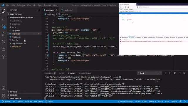 Part 4: Python Flask app with SQLAlchemy смотреть онлайн