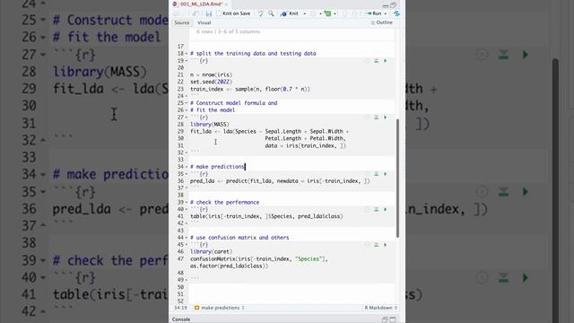 Apply LDA to iris data for multi-class predictions. смотреть онлайн