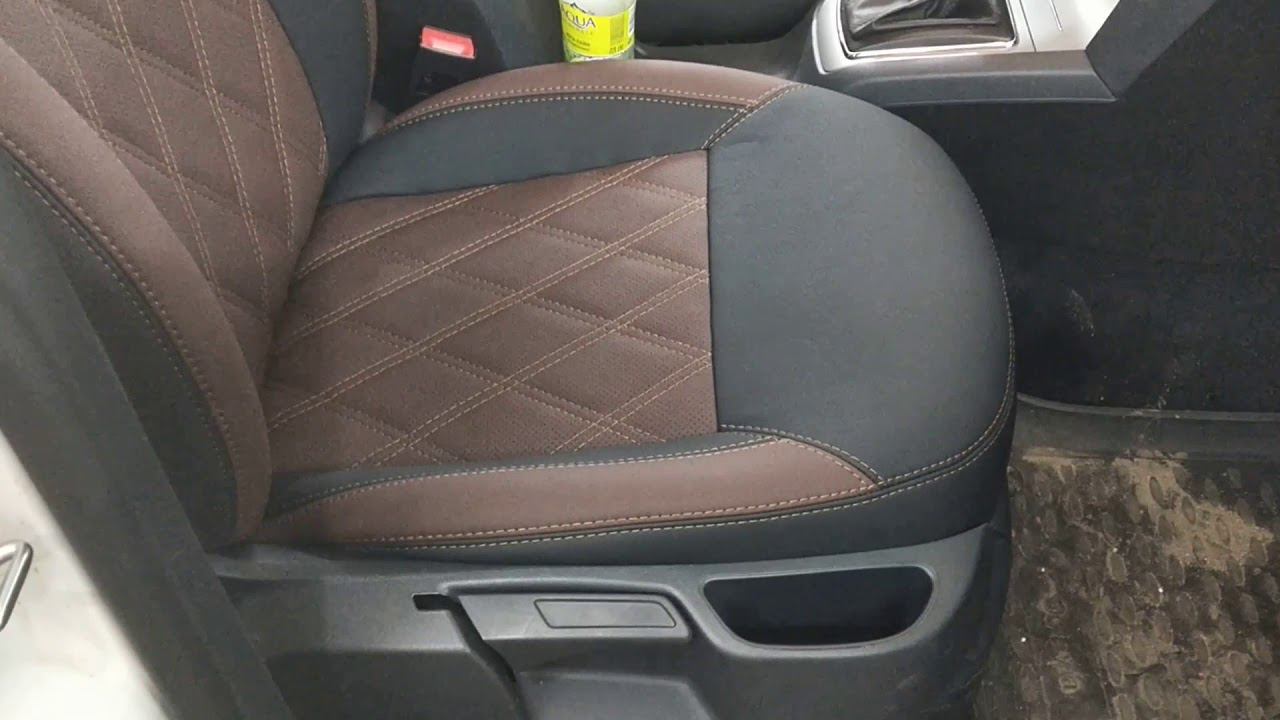 Модельные авточехлы на Skoda Octavia A5 из итальянской экокожи "Aurora" от компании Brothers Tuning смотреть онлайн