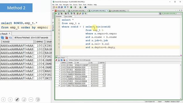 Oracle PL SQL interview question | SQL to Delete duplicate records смотреть онлайн