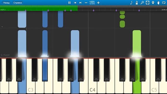 Сплин - Линия Жизни (на пианино Synthesia)