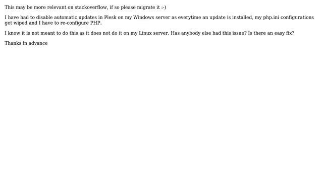 Plesk Updates Overwriting my PHP.ini (2 Solutions!!) смотреть онлайн