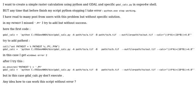 GIS: GDAL calculation without stop python.exe error? смотреть онлайн