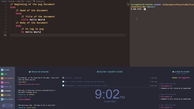 Node Examples 002 - HTTP Server смотреть онлайн
