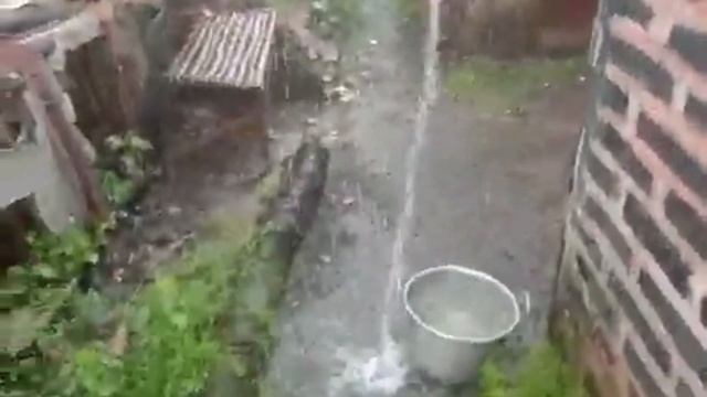 Public Agent On Street || Heavy Rain On Beautiful Remote Villages- Rain Video