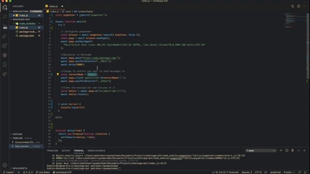 WhatsApp Bot in JavaScript | Puppeteer Tutorial смотреть онлайн