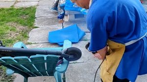 Electric scooter tire regrooving / Нарезка протекторa электросамоката